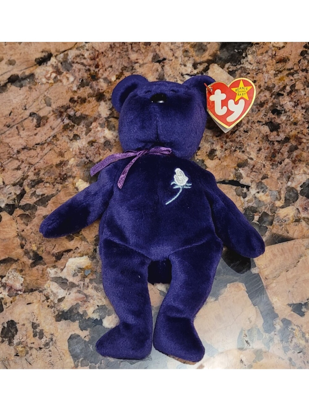 Ty Princess The Diana Purple Bear Beanie Baby 1997